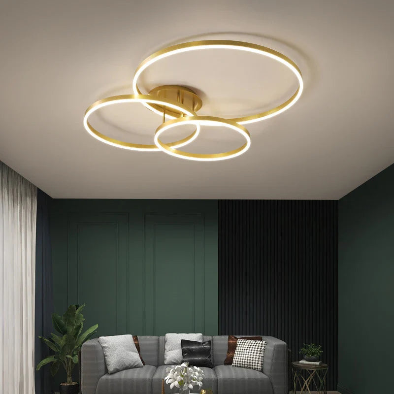 Afralia™ Golden Coffee LED Ceiling Light with Acrylic Lampshade for Creative Living Room Fixtures