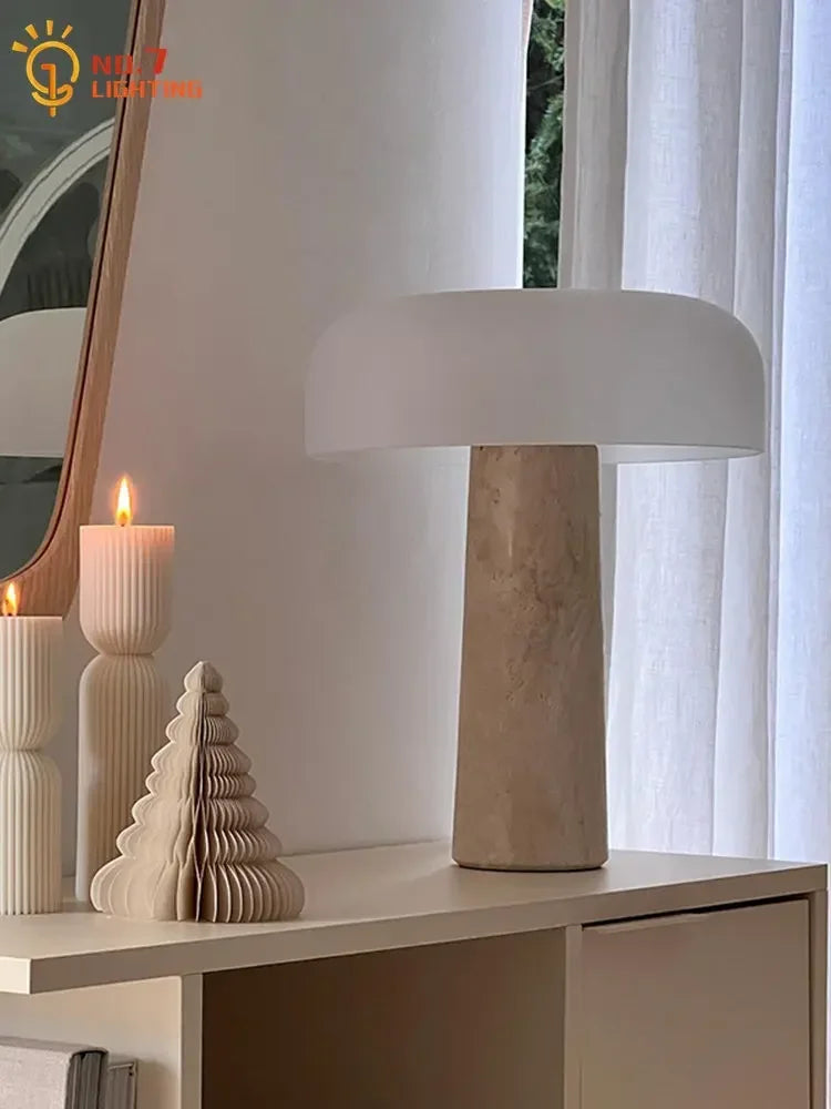 Afralia™ Mushroom LED Table Lamp: Nordic Luxury Marble Stone Desk Light for Christmas Living Room