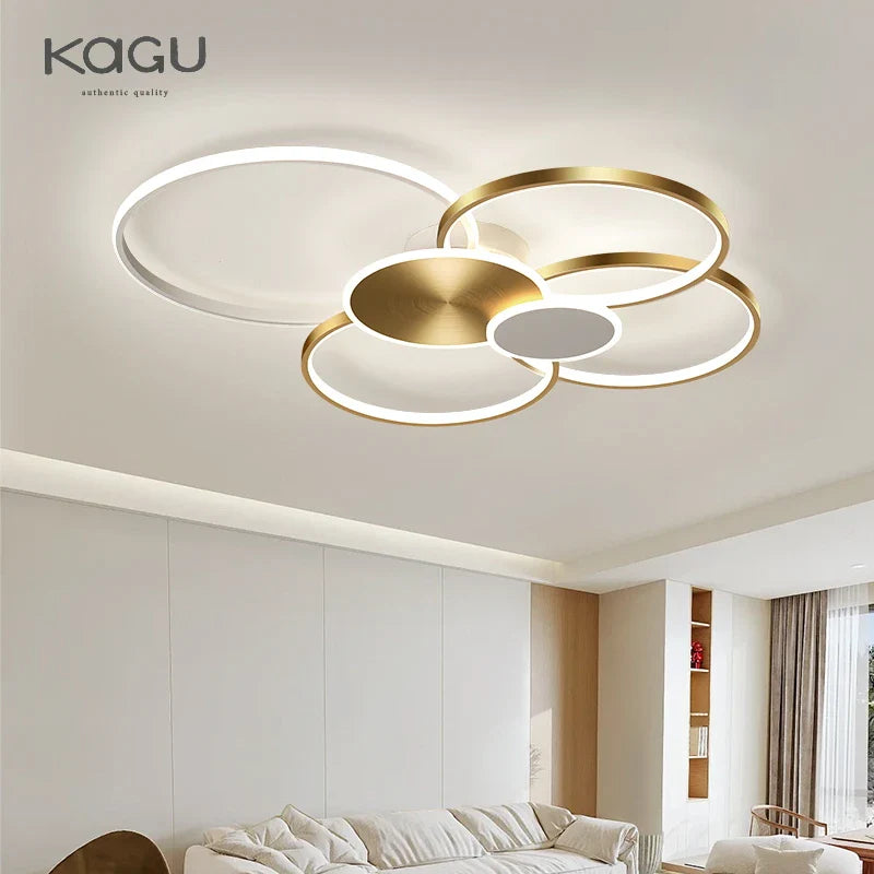 Afralia™ Modern LED Chandelier with Remote Control for Living Room & Bedroom Lighting