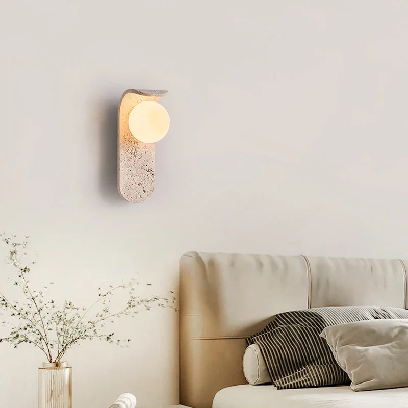 Afralia™ White Glass LED Wall Sconce Modern Stair Light Fixture