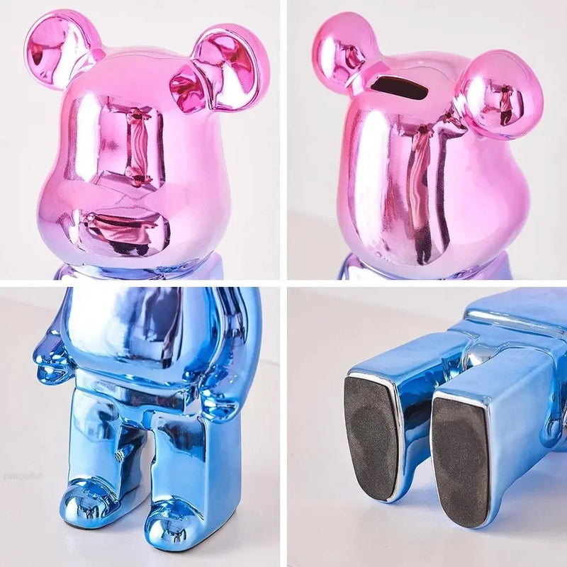 Afralia™ Bear TV Cabinet Sculpture Decor Piggy Bank, Home Decoration Art Statue