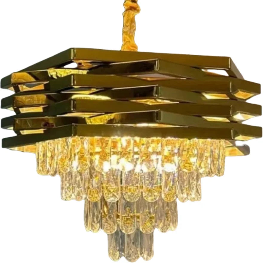 Afralia™ Modern Crystal Ceiling Chandelier 3 Level Pendant Light for Living Room