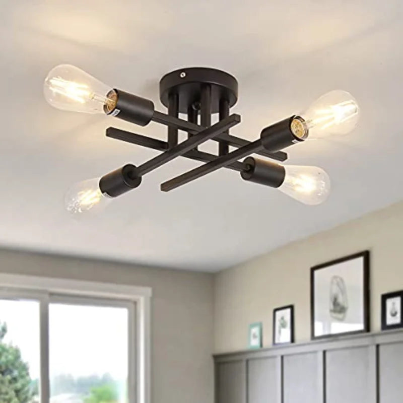 Afralia™ Retro Industrial Farmhouse Ceiling Lamp Chandelier for Kitchen Bedroom Living Room