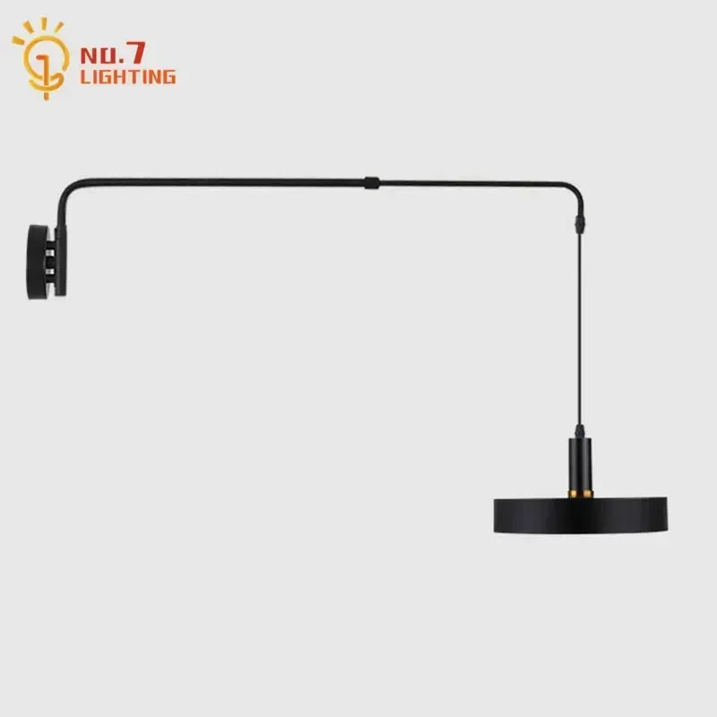 Afralia™ Long Pole Swing Arm Wall Lamp LED Adjustable Telescopic Rotary Sconce