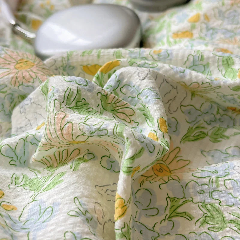 Afralia™ Korean Lace Ruffles Bedding Set with Bed Skirt, Soft Skin-Friendly Material