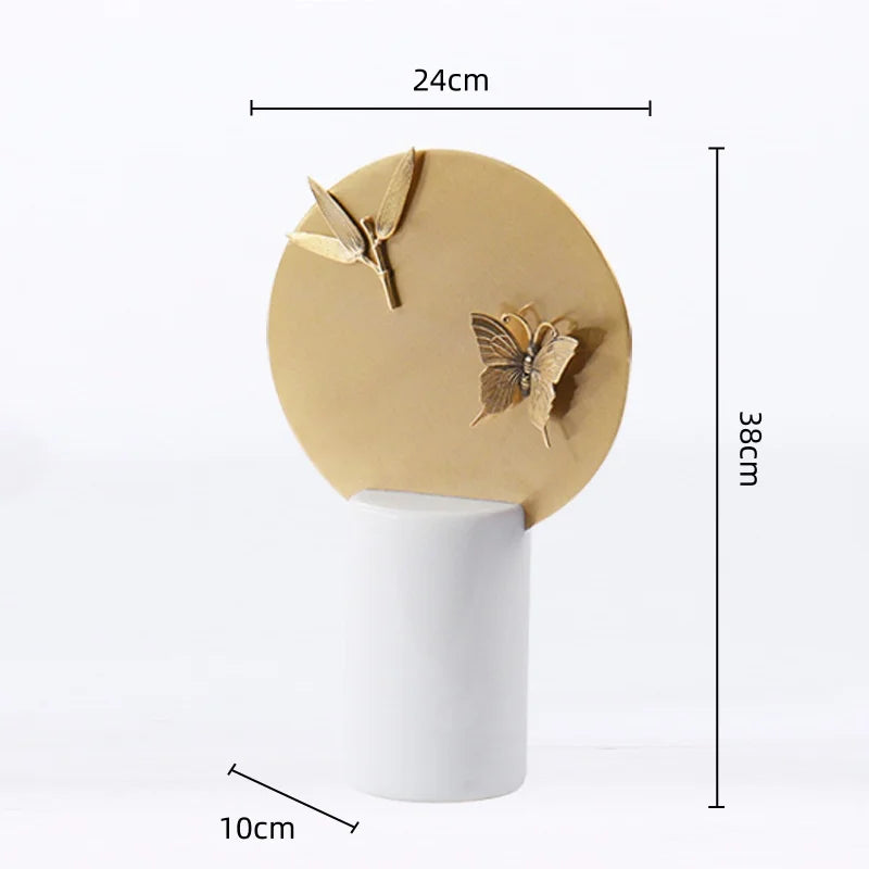 Afralia™ Golden Geometric Circle Insect Figurine Set Home Decor