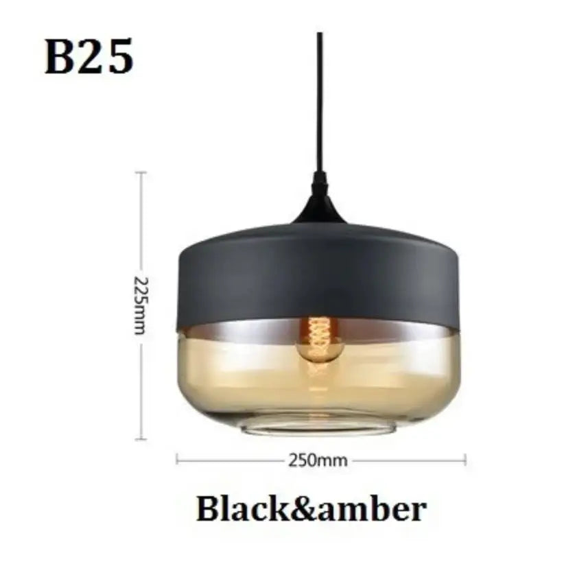 Afralia™ Black Glass Pendant Light Fixture for Modern Indoor Decor & Dining Room