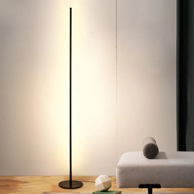 Afralia™ Nordic Minimalist LED Floor Lamp - Black Metal Standing Lamp for Living Room