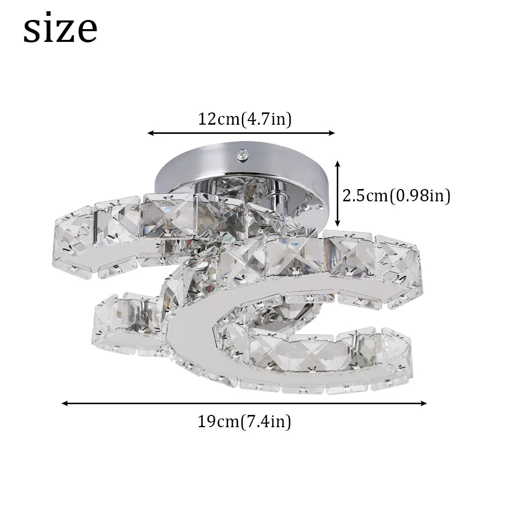 Afralia™ Modern Crystal Ceiling Chandelier LED Light for Living Dining Bedroom Lighting