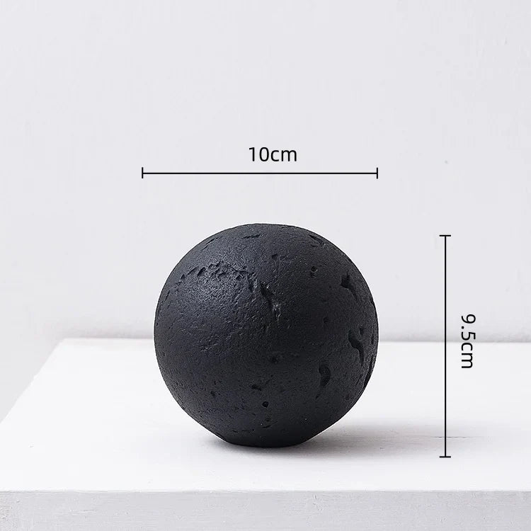 Afralia™ Geometric Spherical Ceramic Ornaments Moon Home Decoration Accessory