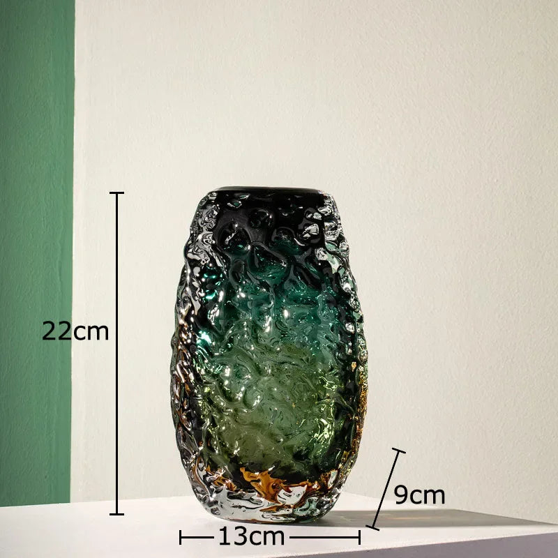 Afralia™ Deep Green Glass Vase: Elegant Hydroponics Floral Table Decoration