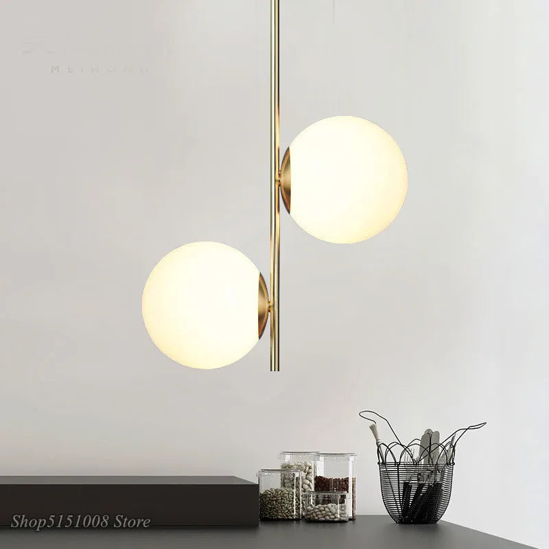 Afralia™ Glass Ball LED Pendant Light for Modern Living Spaces