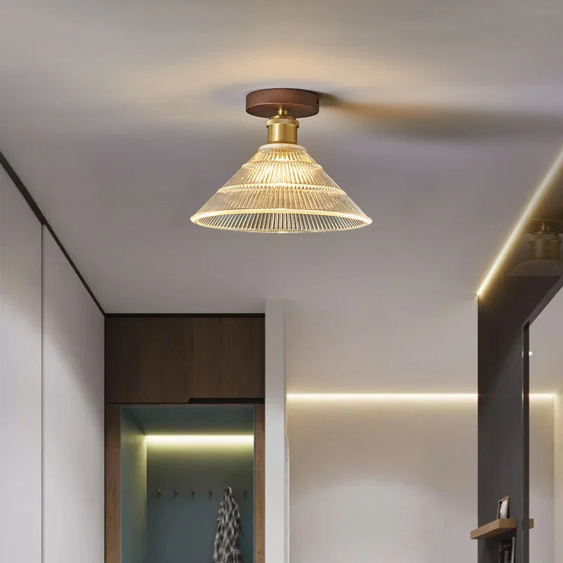 Afralia™ Modern Clear Glass LED Ceiling Light for Home Decor