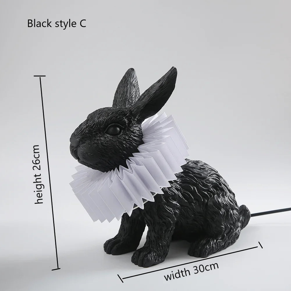 Afralia™ Rabbit LED Table Lamp: Modern Bedroom Bedside Light, Living Room Decor