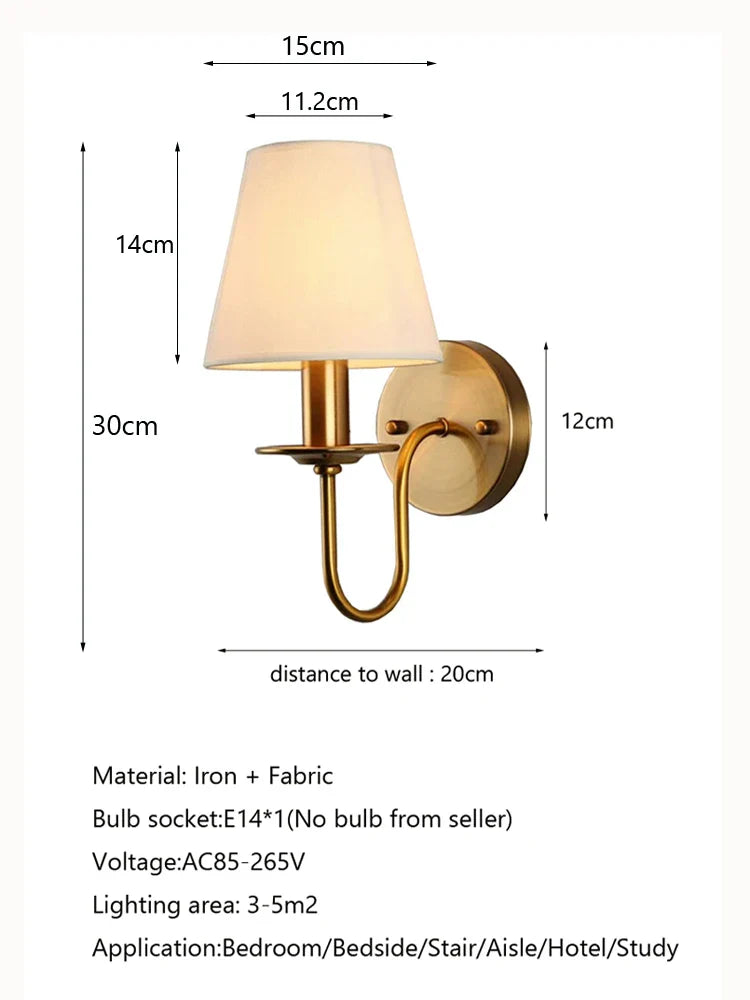 Afralia™ Modern European Style E14 Wall Lamp for Bedroom, Living Room, Hotel, Study, Office