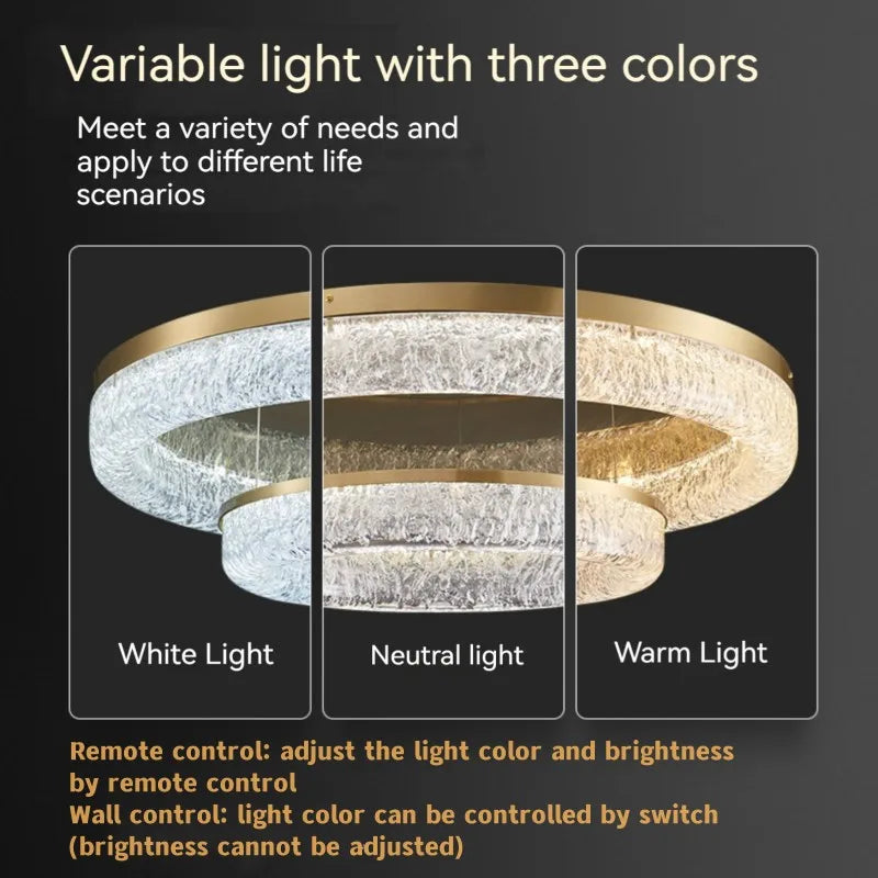 Afralia™ Nordic Copper Round Brass LED Ceiling Light for Living Room, Kitchen, Bedroom - Surface Mount