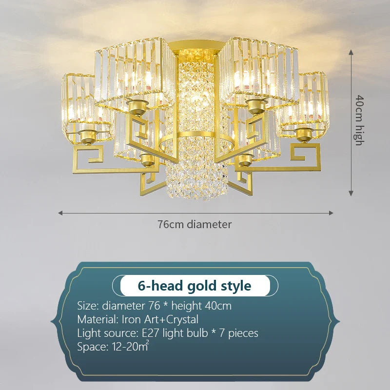 Afralia™ Luxury Crystal Ceiling Light for Living Room, Bedroom, Dining - Modern and Simple