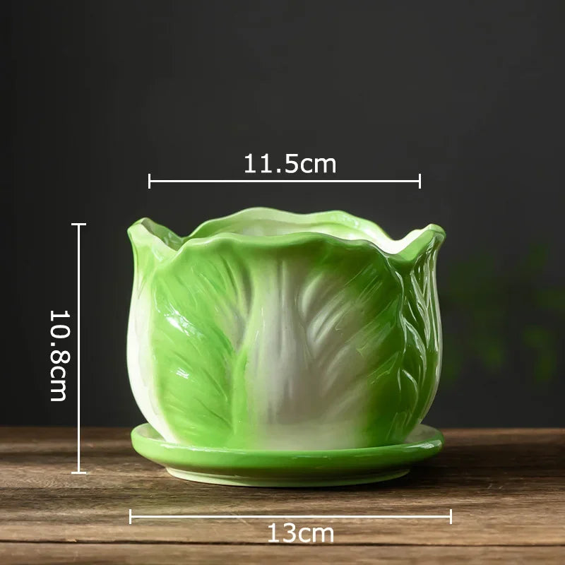 Afralia™ Chinese Cabbage Ceramic Vase: Table Decoration, Flowers Arrangement, Room Aesthetic Decor