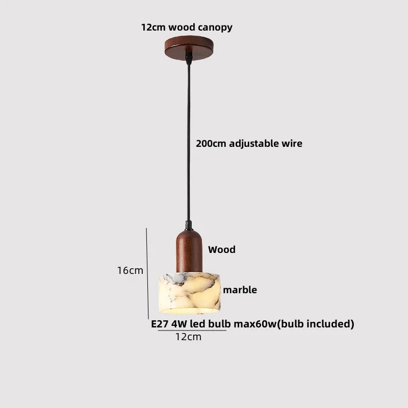 Afralia™ LED Pendant Light Fixture Modern Luxury Stone Hanging Lamp