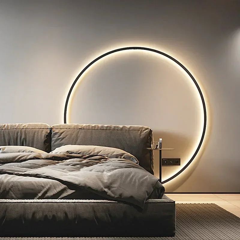 Afralia™ Circular Wall Lamp LED Lighting for Bedroom Living Room Atmosphere