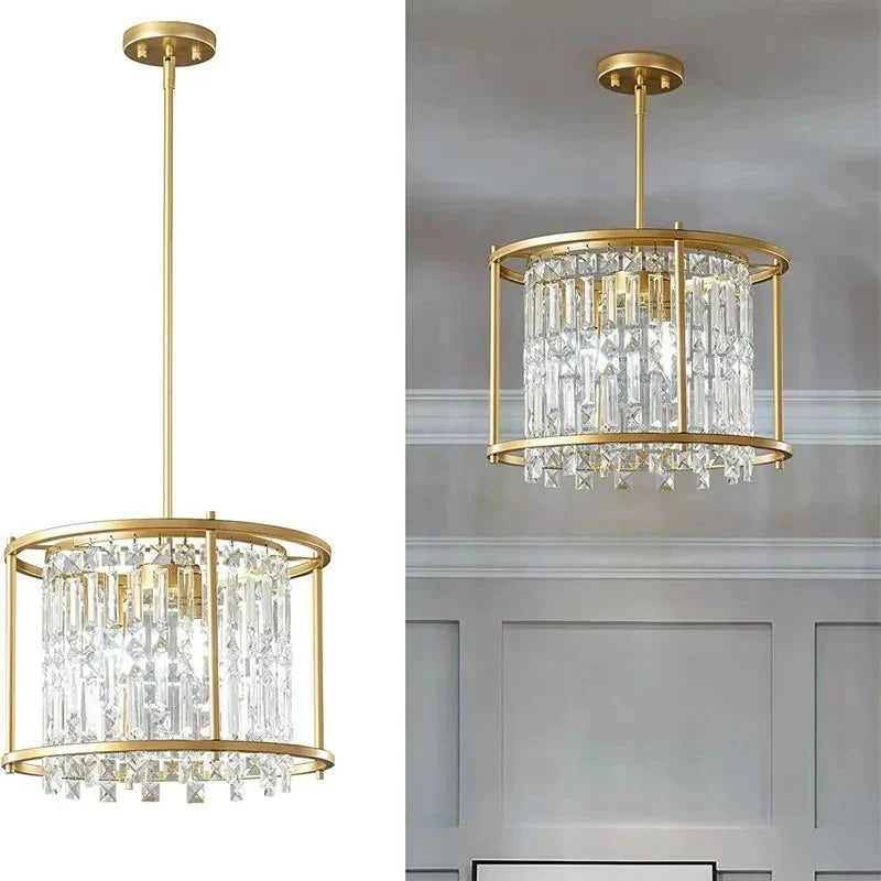 Afralia™ Modern K9 Crystal Chandelier Ceiling Hanging Lamp for Living Room Bedroom