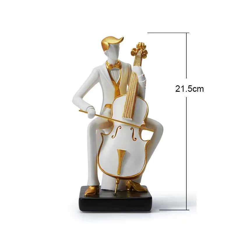 Afralia™ Nordic Symphony Musicians Resin Ornament: Elegant Home Office Decor, Desk & Bookcase Sculpture