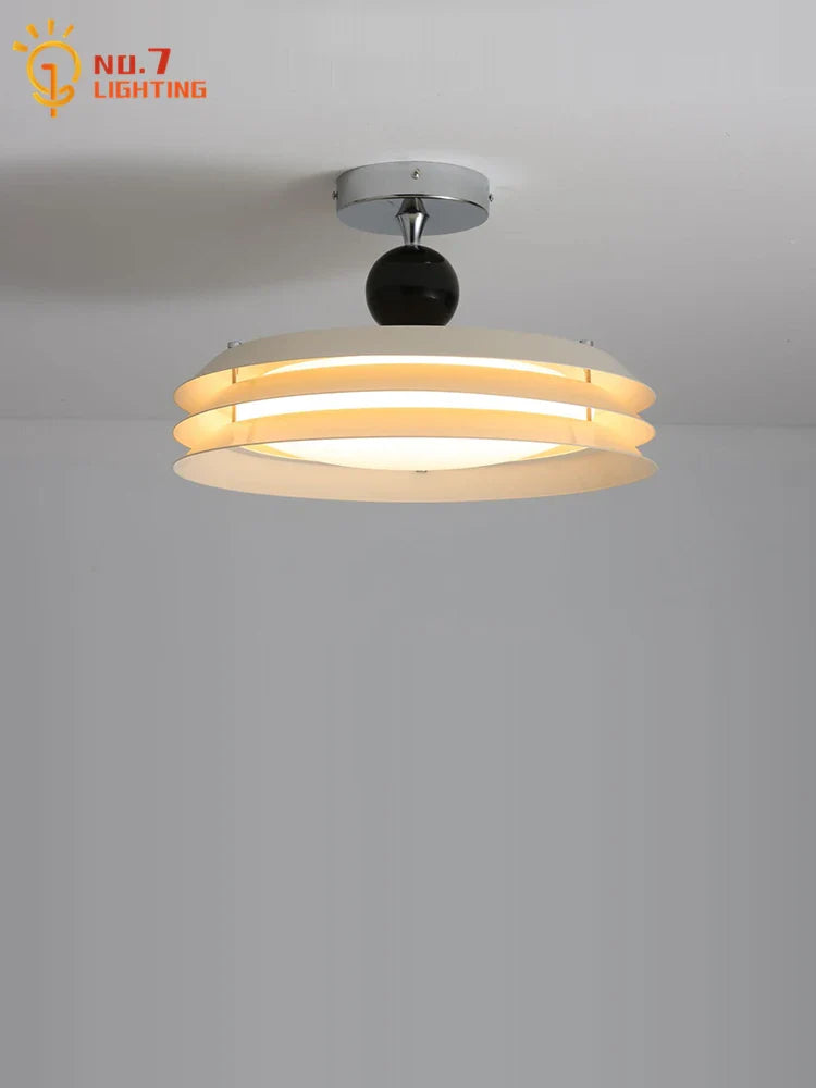 Afralia™ Wind Round Ceiling LED Light: Modern Iron Art Fixture for Home Decor & Study