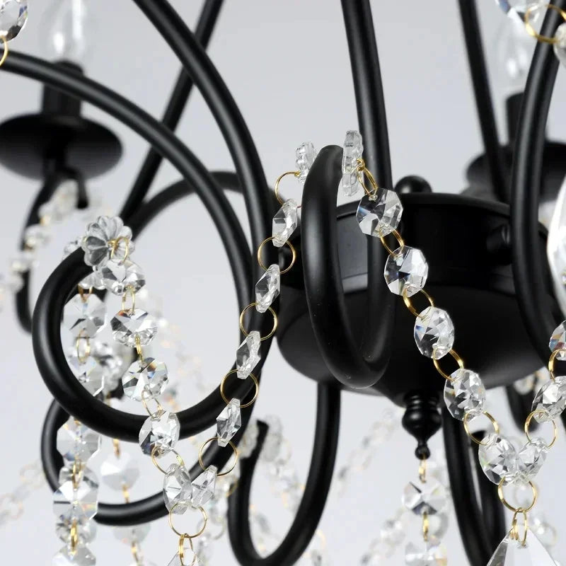 Iron Crystal Chandelier by Afralia™ - Modern Industrial Luxury for Home Living Room