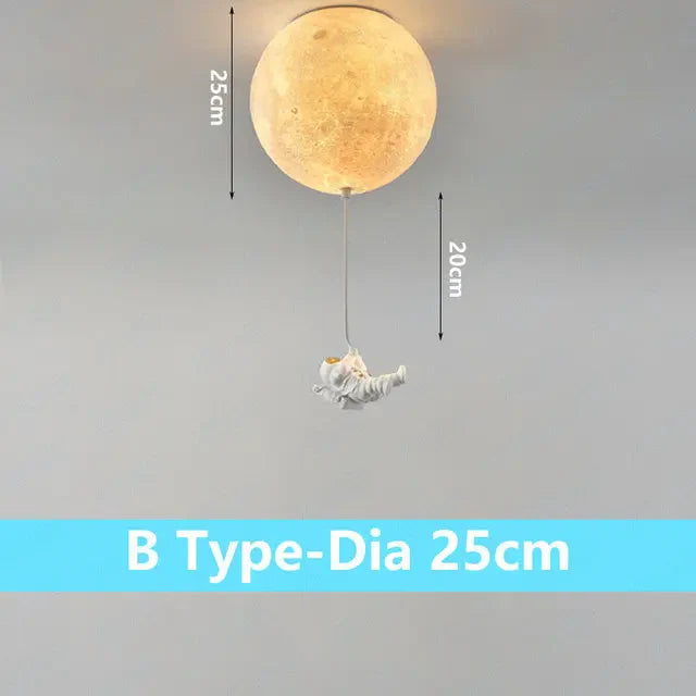 Afralia™ Astronaut Globe Ceiling Light for Kids Room - 18cm/20cm/25cm