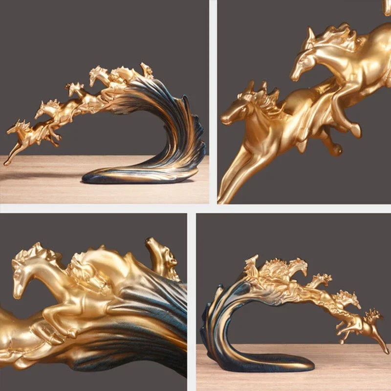 Afralia™ Galloping Horse Luxury Sculpture: Elegant Decor for Office, Living Room & Store.