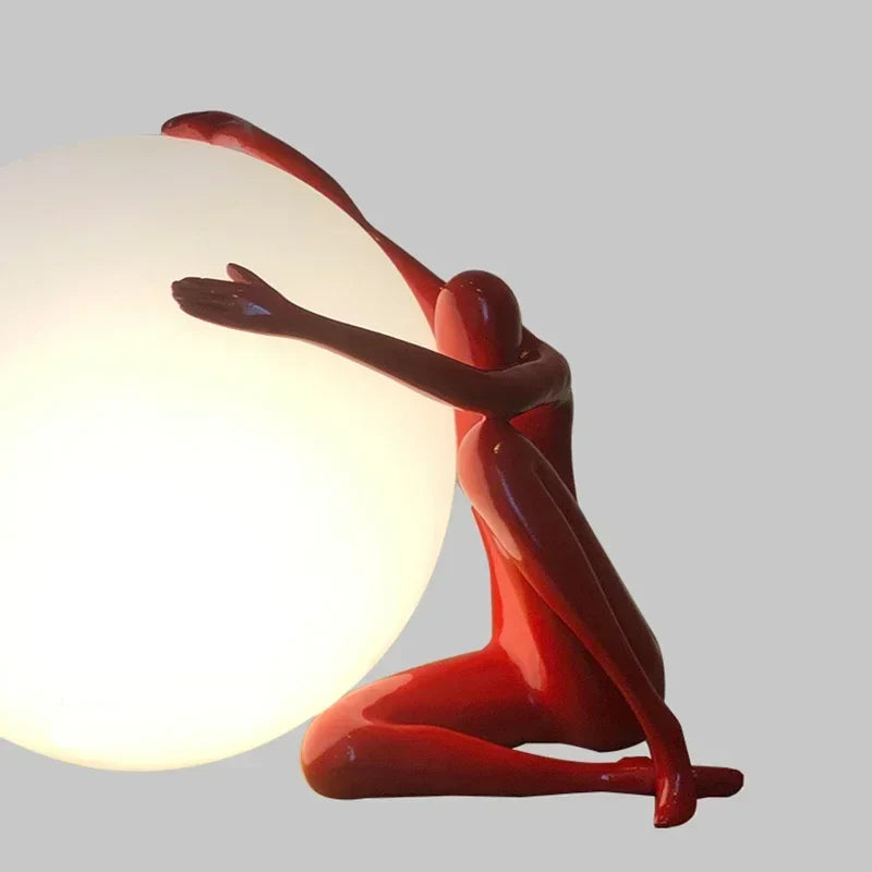 Afralia™ Humanoid Sculpture LED Table Lamp for Bedroom & Living Room