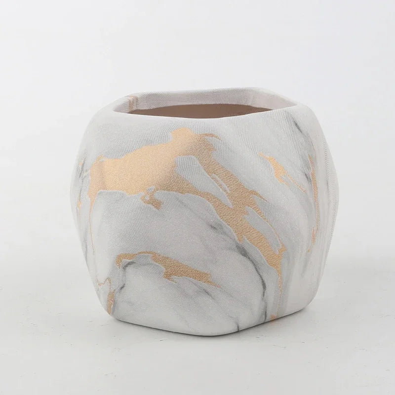 Afralia™ Ceramic Succulent Flower Pots - Nordic Gardening Art Vase for Home Office Decor