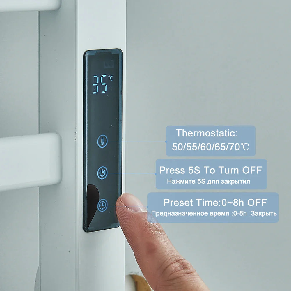 Afralia™ Stainless Steel Towel Rack with Digital Display and Thermostatic Dryer