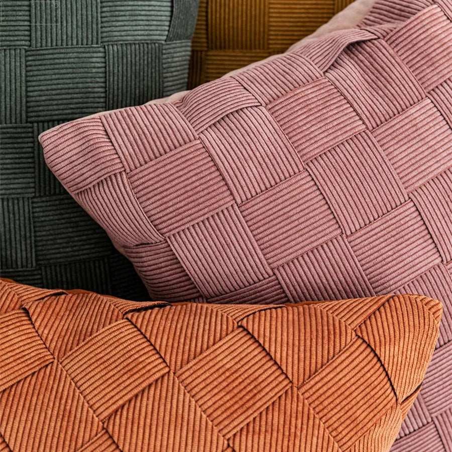 Afralia™ Grey Weaving Luxury Pillow Cover 45x45cm for Sofa Livingroom Bedroom