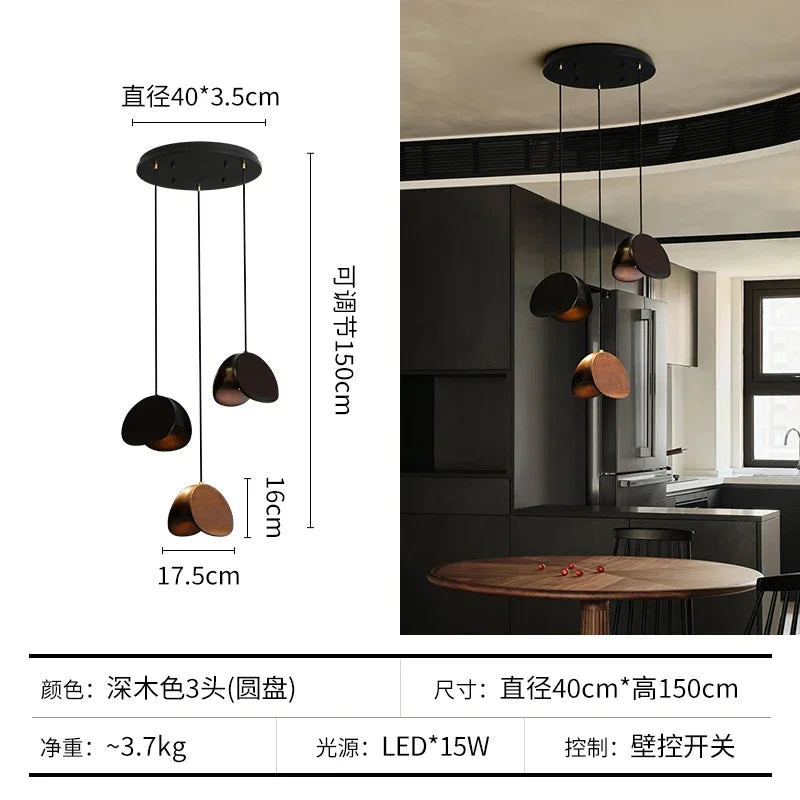 Afralia™ Wabi-sabi Wood Chandelier: Zen Tea Room Staircase Light, Retro Living Room Design