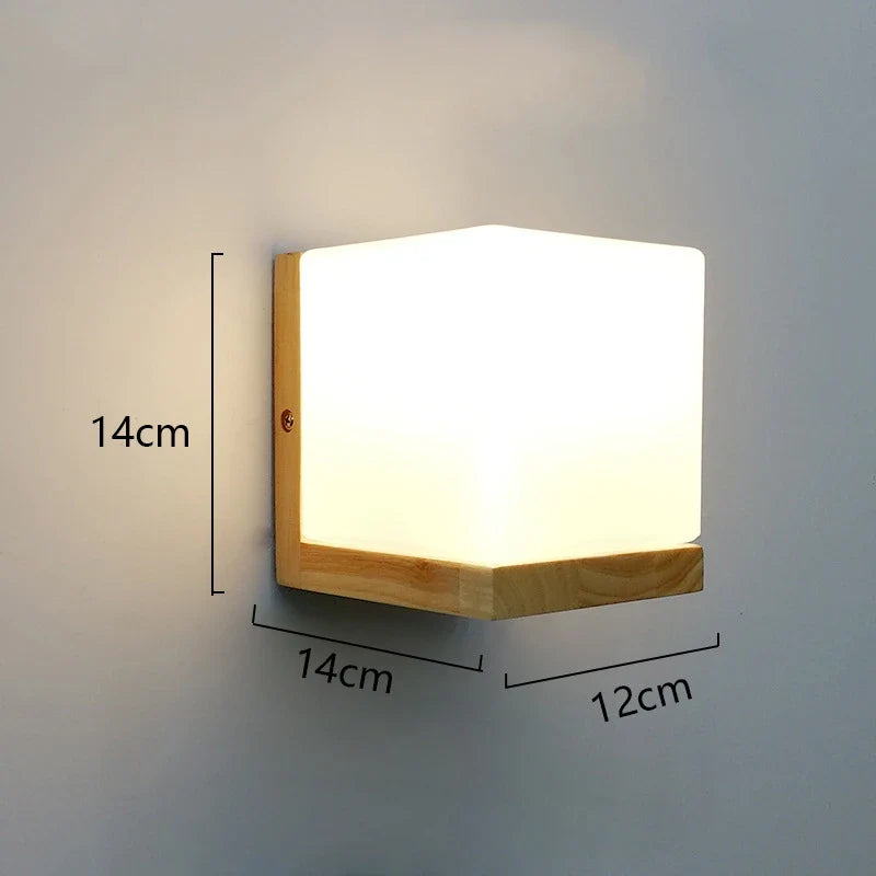 Afralia™ Wooden Pot Plant Wall Lamp Nordic Style LED Light Fixtures
