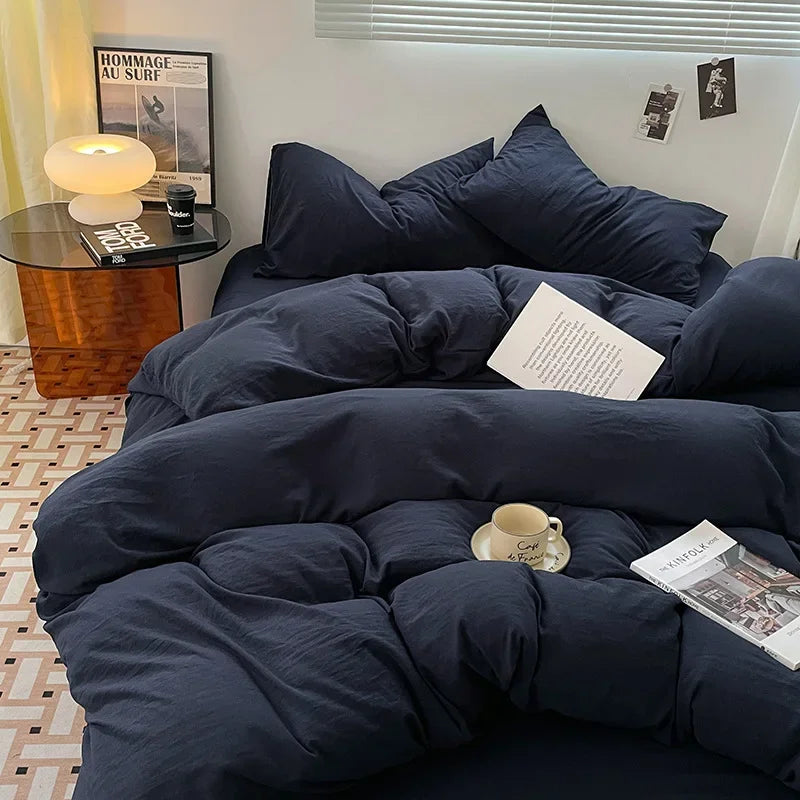 Afralia™ Cotton Bedding Set: Soft Duvet Sheets, Pillowcases, Comforter Set - All Seasons Comfort