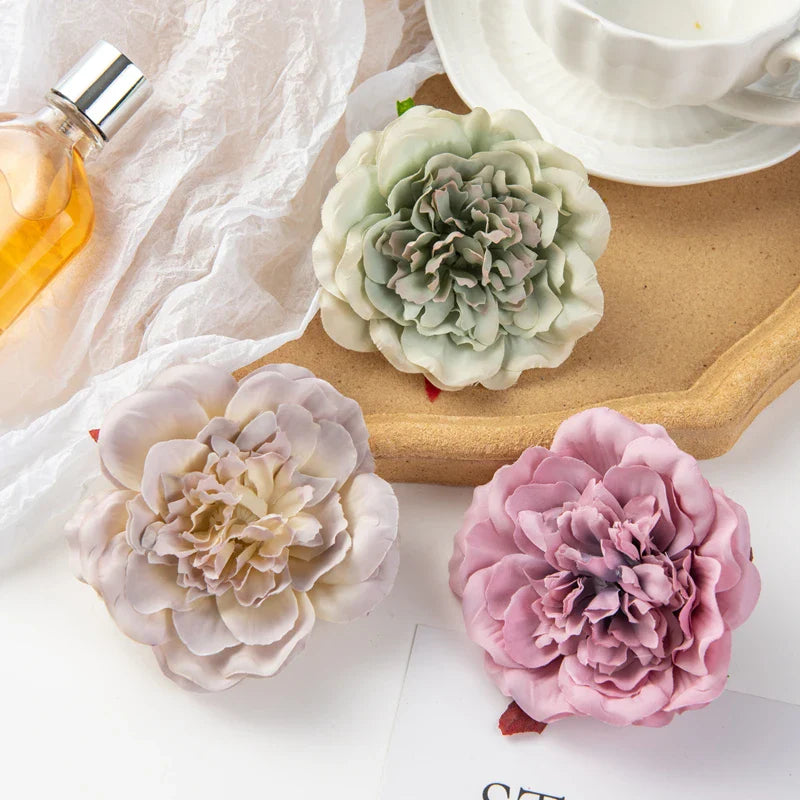 Afralia™ Silk Dahlias Peony Roses Wedding Home Decor Craft Material Bouquet