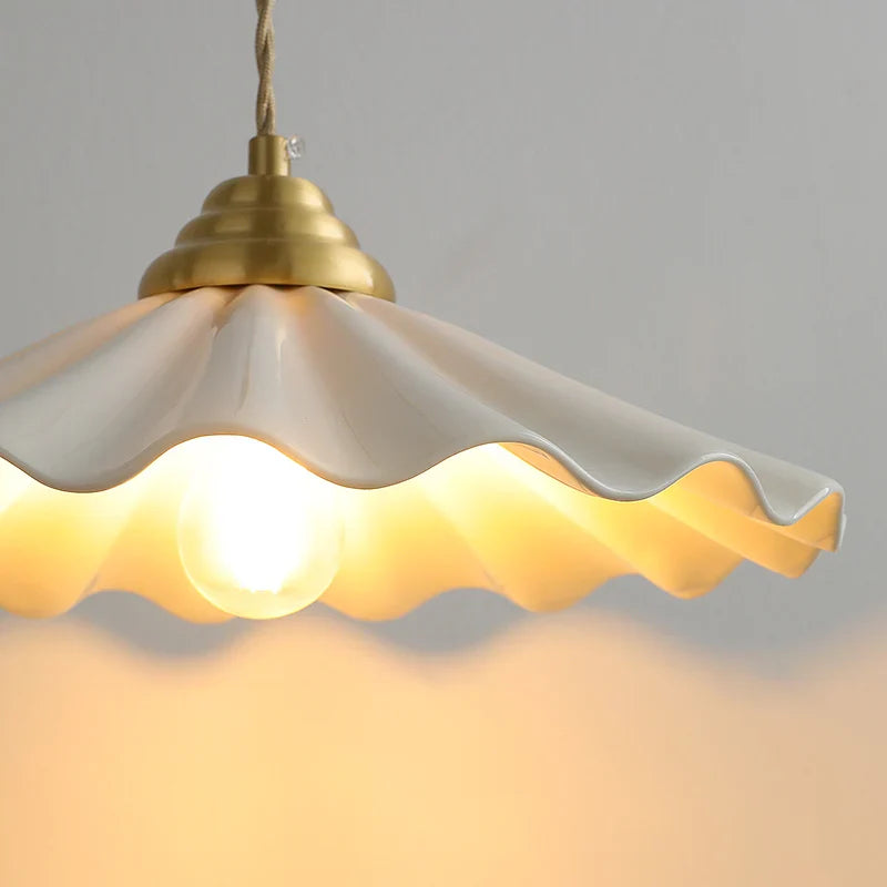 Afralia™ Ceramic LED Pendant Light: Japanese Style, Vintage Copper, 30CM.
