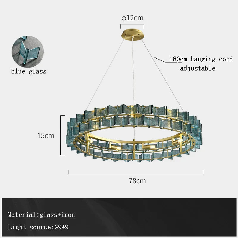 Afralia™ Modern Amber Blue Butterfly Glass Chandelier - Interior Decorative Ceiling Lighting