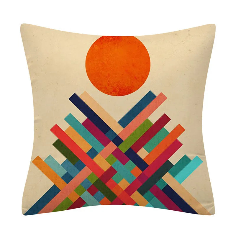 Afralia™ Geometry Pattern Cushion Cover Polyester Cotton Sofa Pillowcase Home Decor