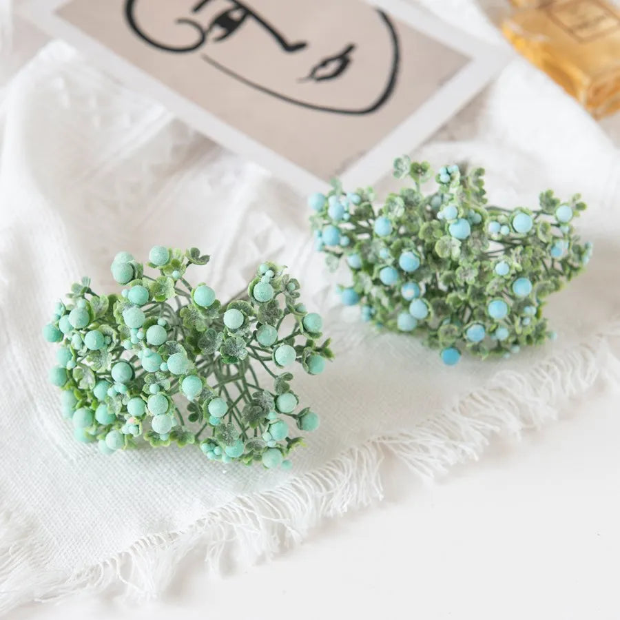 Artificial Plum Flowers Baby's Breath Garland Vase Home Wedding Decor by Afralia™