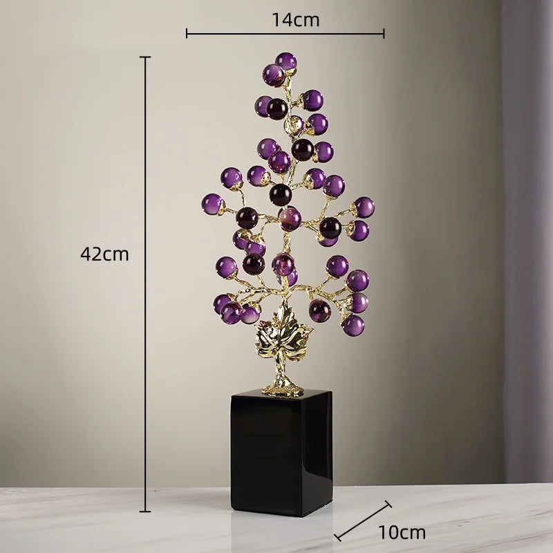 Afralia™ Grape Vine Metal Sculpture Handicraft Home Decor Figurine