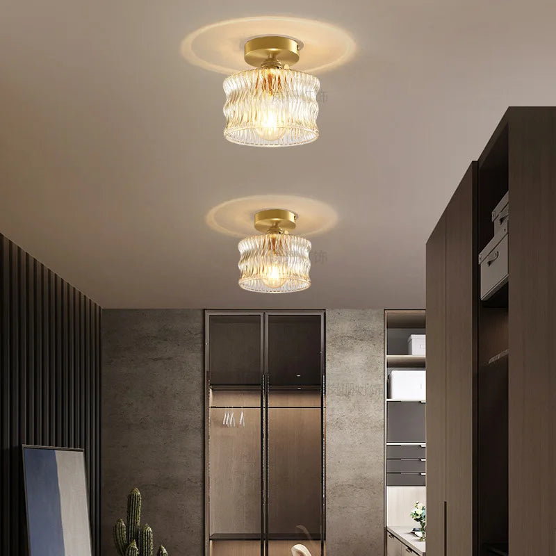 Afralia™ Glass Ceiling Lamp for Bedroom Small Room Porch Entry Lighting