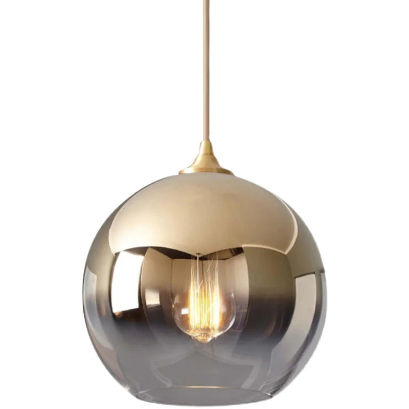 Afralia™ Color Gradient Glass Ball Chandelier: Nordic Postmodern Luxury for Bedroom, Restaurant, and Bar