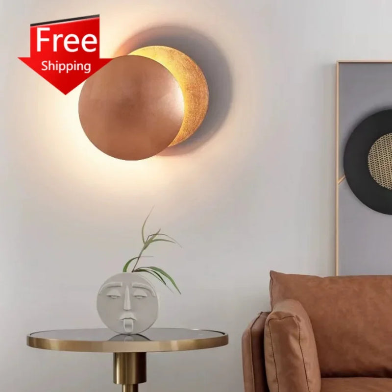 Afralia™ Modern Solar Eclipse LED Wall Sconce Lights for Hallway, Living Room, Hotel