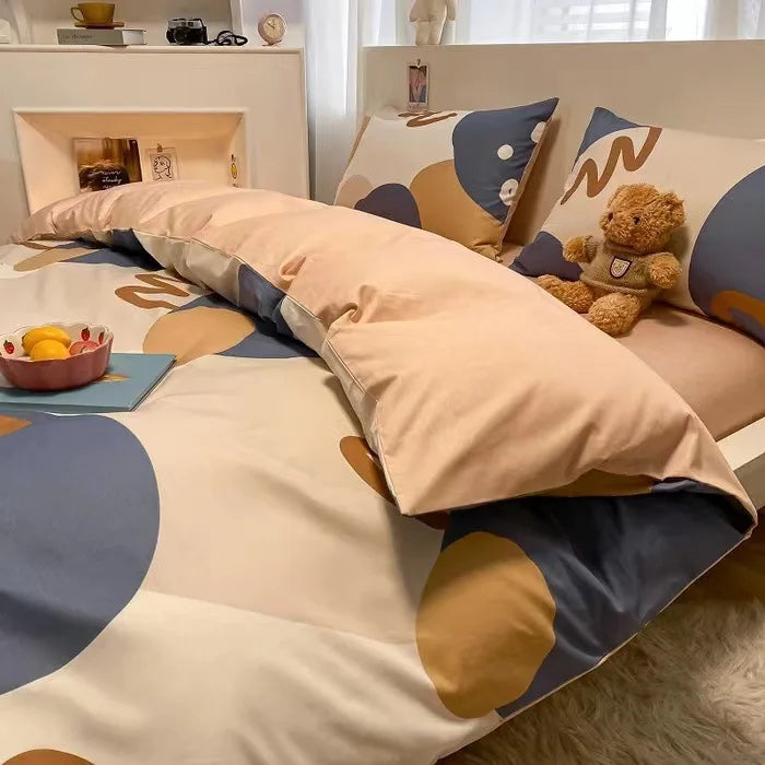 Afralia™ Geometric Pattern Cotton Bedding Set: Soft, Durable Quilt Kit for Adults