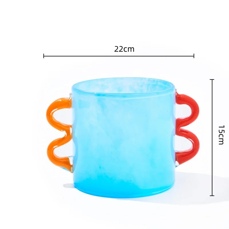 Afralia™ Handcrafted Colorful Glass Vase Straight-tube Hydroponics Terrarium for Home Decoration