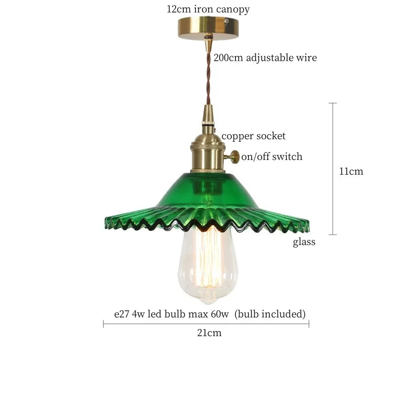 Afralia™ Glass Flounce LED Pendant Light - Stylish Nordic Design