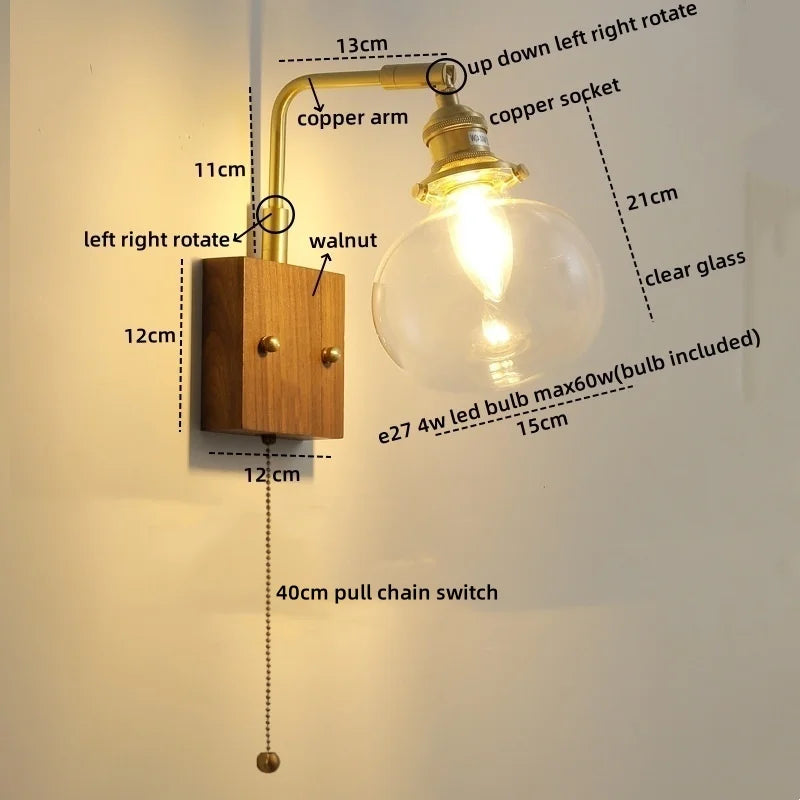 Afralia™ Nordic LED Wall Lamp Glass Copper Bathroom Mirror Light Fixtures